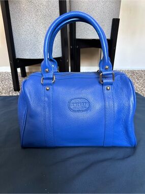 Terzetto Royal Blue Pebbled Leather Satchel